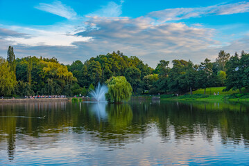 Obraz premium Artificial lake at Kudowa Zdroj in Poland