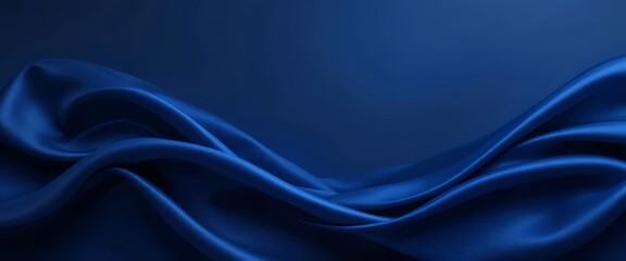 Obraz premium A blue fabric with a wave pattern