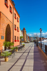Fototapeta premium Waterfront of Gdansk during sunny day, Poland