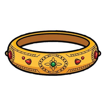 Create a clean and elegant vector illustration of a traditional hand churi (sakha bangle), front-facing and isolated on a transparent background.
