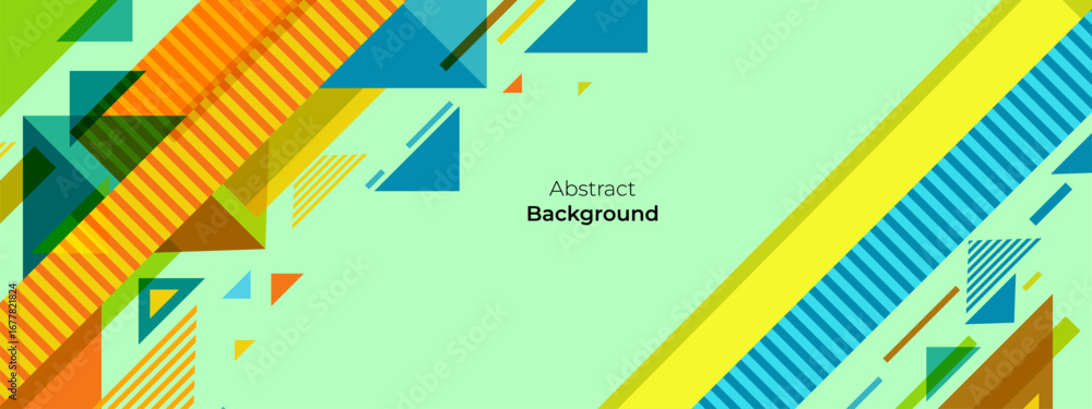 Poster abstract geometric colorful background with circle, rectangle shape and shadow