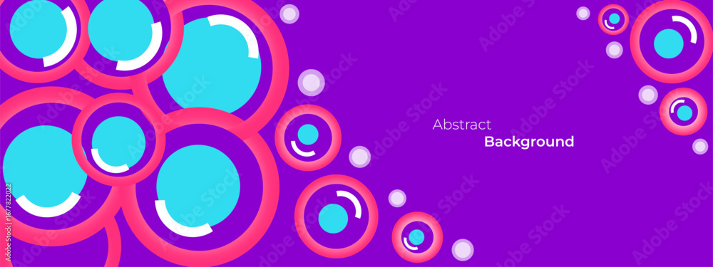 Poster abstract geometric colorful background with circle, rectangle shape and shadow