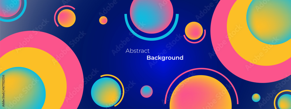 Poster abstract geometric colorful background with circle, rectangle shape and shadow