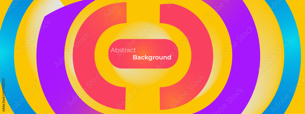 Poster abstract geometric colorful background with circle, rectangle shape and shadow