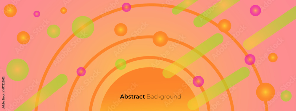 Poster abstract geometric colorful background with circle, rectangle shape and shadow
