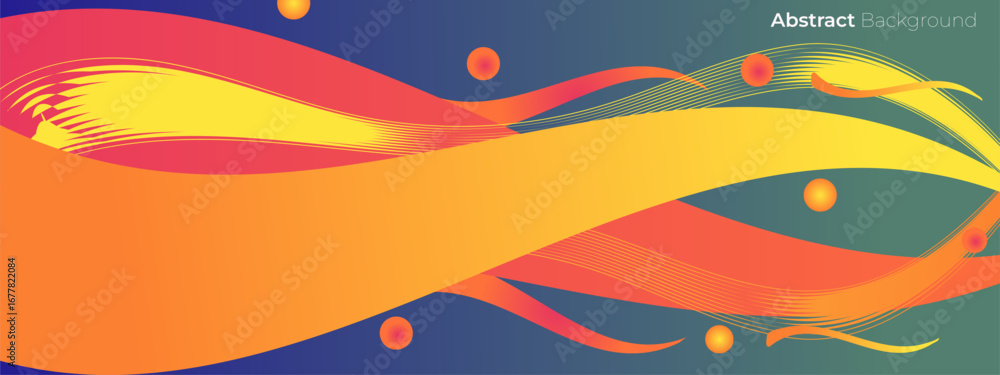 Poster abstract geometric colorful background with circle, rectangle shape and shadow