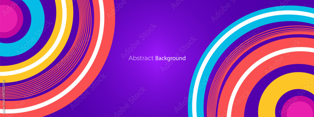 Poster abstract geometric colorful background with circle, rectangle shape and shadow
