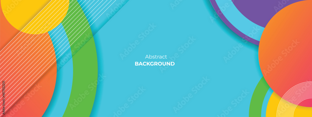 Poster abstract circle colorful banner background. color gradient abstract background with dynamic wave lin