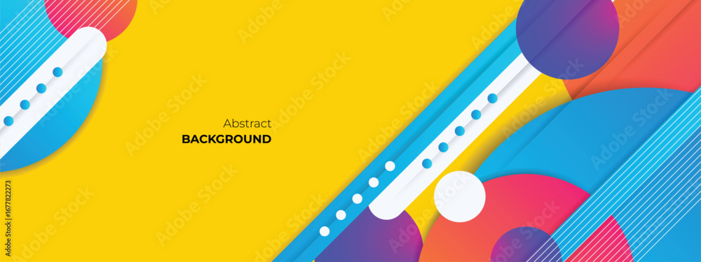 Poster abstract circle colorful banner background. color gradient abstract background with dynamic wave lin