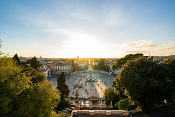 Stunning Sunset Over Rome: A Breathtaking Cityscape View