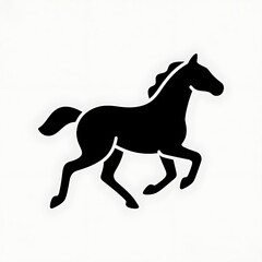 Obraz premium Flat black & white outline of a horse running