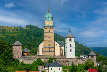 Kremnica castle viewed during a sunny day, Slovakia