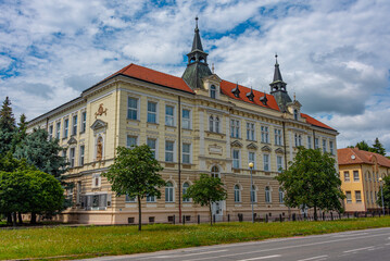 Obraz premium Colourful street at Breclav in Czech republic