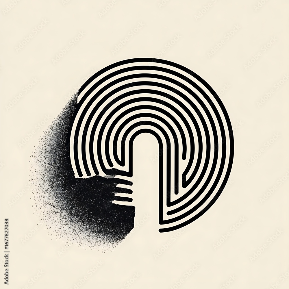Aufkleber an abstract circle pattern with a unique design creates a modern and visually appealing graphic, per