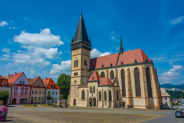 Fototapeta premium Saint Egidius cathedral at the main square in Bardejov, Slovakia