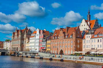 Waterfront of Gdansk during sunny day, Poland