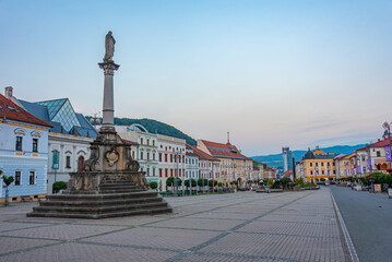 Sunrise view of the Slovak national uprising square in Banska By