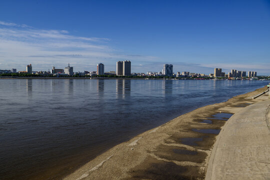 View of the city of Heihe from Blagoveshchensk and the Amur River, Russia August 18, 2025