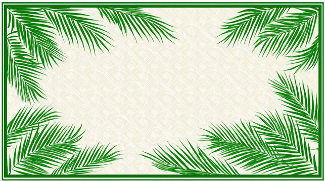 Decorative palm leaves framing a blank space ideal for tropical-themed designs