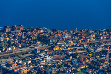 Panorama view of Italian town Baveno