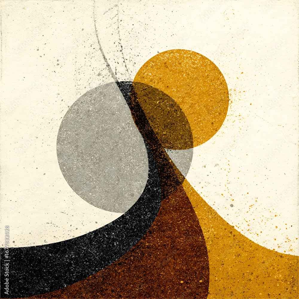 Fototapete abstract circles intersect and overlap, creating a visually engaging composition that explores form,