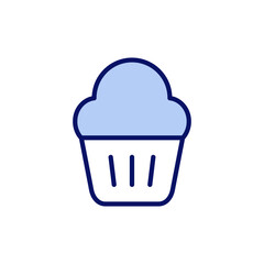 Cup cake icon vector. Cup cake sign and symbol
