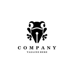 frog pen logo design vector