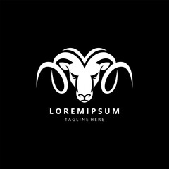 goat head logo design vector