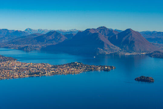 Panorama view of Pallanza, Italy