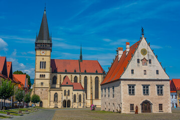 Fototapeta premium Sunny day at the main square in Bardejov, Slovakia