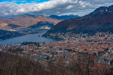 Panorama view of Como in Italy