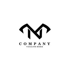 initial letter MN modern logo design vector