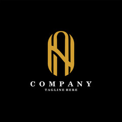 initial letter NA logo design vector