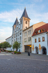 Obraz premium Sunset view of Marianske namestie square in Zilina, Slovakia