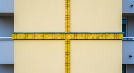 Yellow Cross Architectural Building Detail.