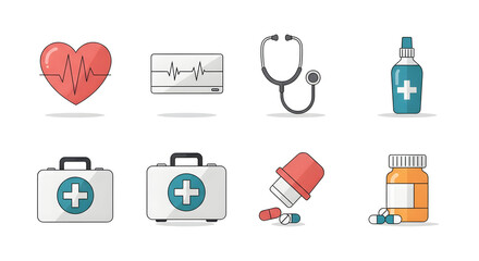 Medical Icons Collection Illustration with Healthcare Elements