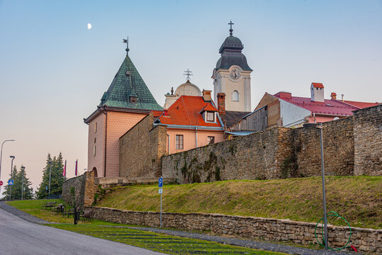 Sunset view of Kosice gate in Levoca, Slovakia