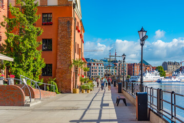 Waterfront of Gdansk during sunny day, Poland