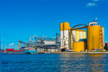 Obraz premium Industrial facilities in port of Gdansk, Poland