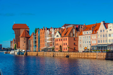 Waterfront of Gdansk during sunny day, Poland