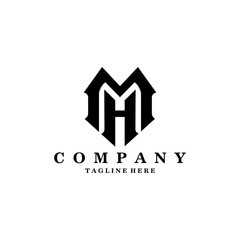 initial monogram MH logo design vector
