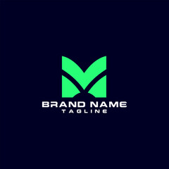 initial MV abstract modern logo design vector
