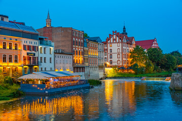 Riverside of Mlynowka in Opole, Poland