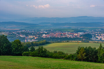 Fototapeta premium Panorama view of Slovakian town Levoca from Marianska hora
