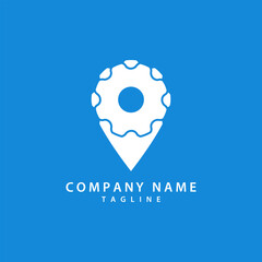 location gear logo design vector