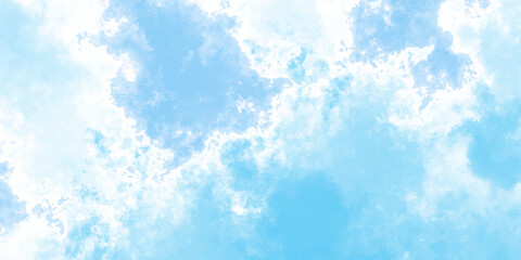 A stunning clear blue sky with fluffy white clouds, a perfect nature background for a beautiful summer day