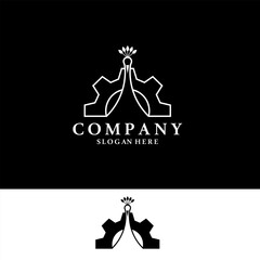 peacock gear logo design vector