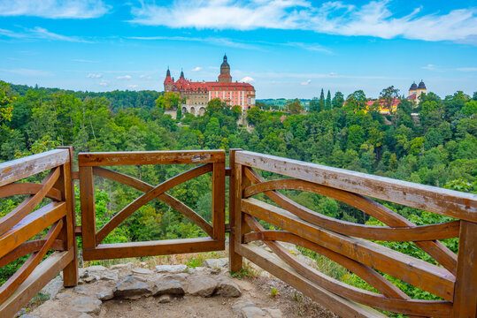 Panorama view of Ksiaz castle in Poland