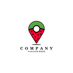 pin watermelon logo design vector