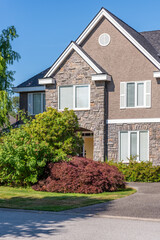 Entrance of luxury house in summer with nice landscape in Vancouver, Canada, North America. Day...